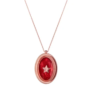 Propus Cloisonne Plated Star Pendant Silver Necklace