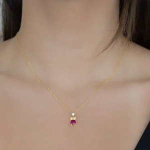 Ruby Owl Necklace