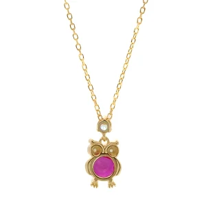 Ruby Owl Necklace